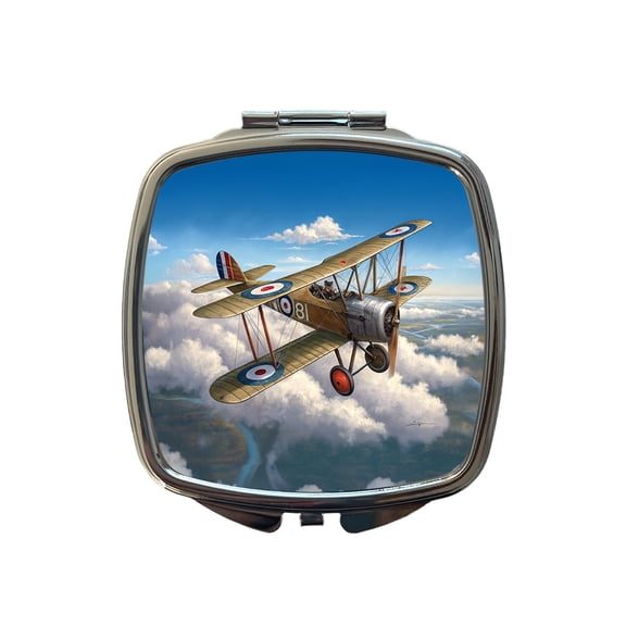 Sopwith Camel WWI British Fighter Plane Travel Makeup Handbag Purse Small Pocket Compact Mirror