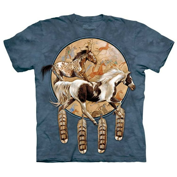 Soquili Shield Native American Horses Adult T-Shirt Tee