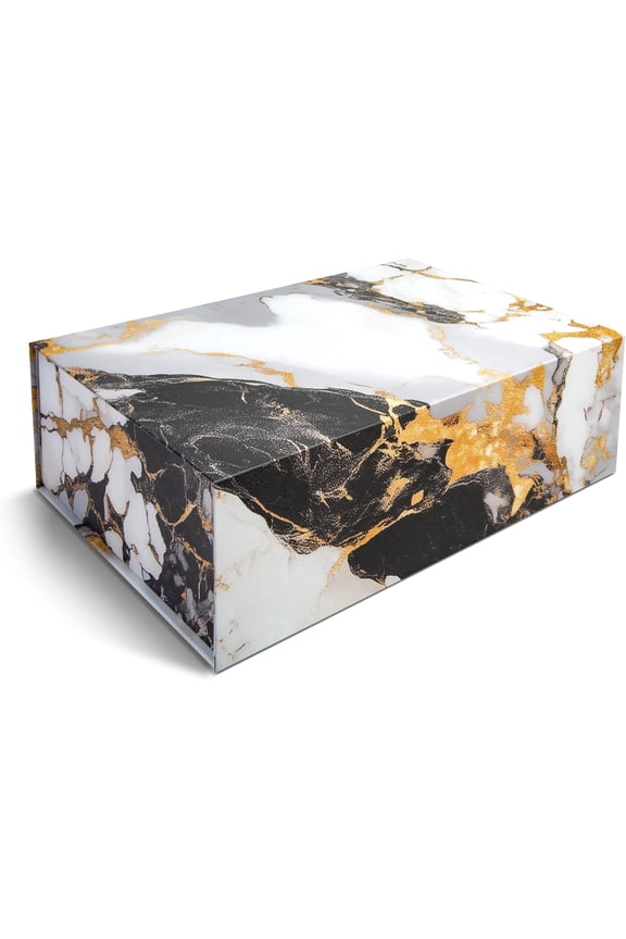 Luxury Keepsake Gift Box | Marble Gold Decorative Boxes with Magnetic Lids for Presents, Wedding Memory Box, and Bridal Gifts. 11.5" x 7.5" x 3.5"