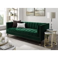 thumbnail image 1 of Posh Living Soraya Tufted Velvet Sofa with Nailhead Trim in Hunter Green/Gold, 1 of 8