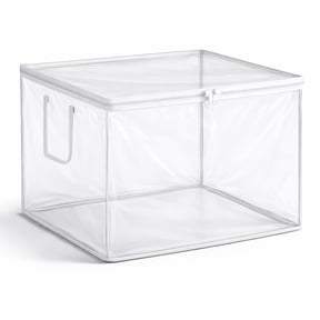 Sorbus 1 Pack 90L Clear Foldable Storage Bags with Handles & Zipper for Clothes and Blankets
