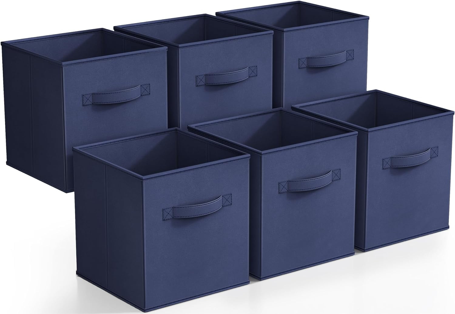 Navy Blue 11" Foldable Fabric Storage Cubes - 6 Pack
