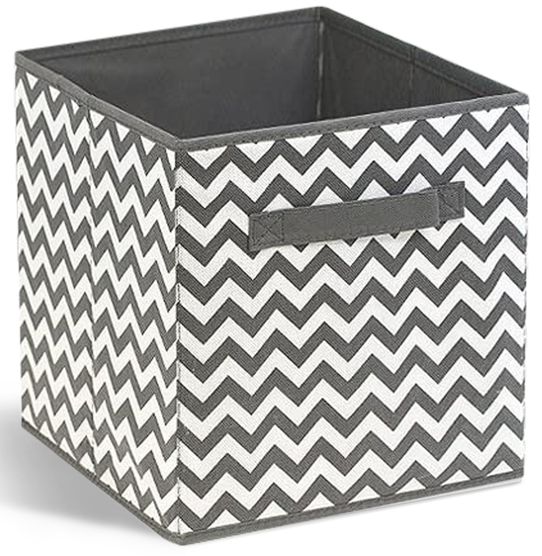 Sorbus 11" Foldable Chevron Print Fabric Storage Cube Bin, Gray