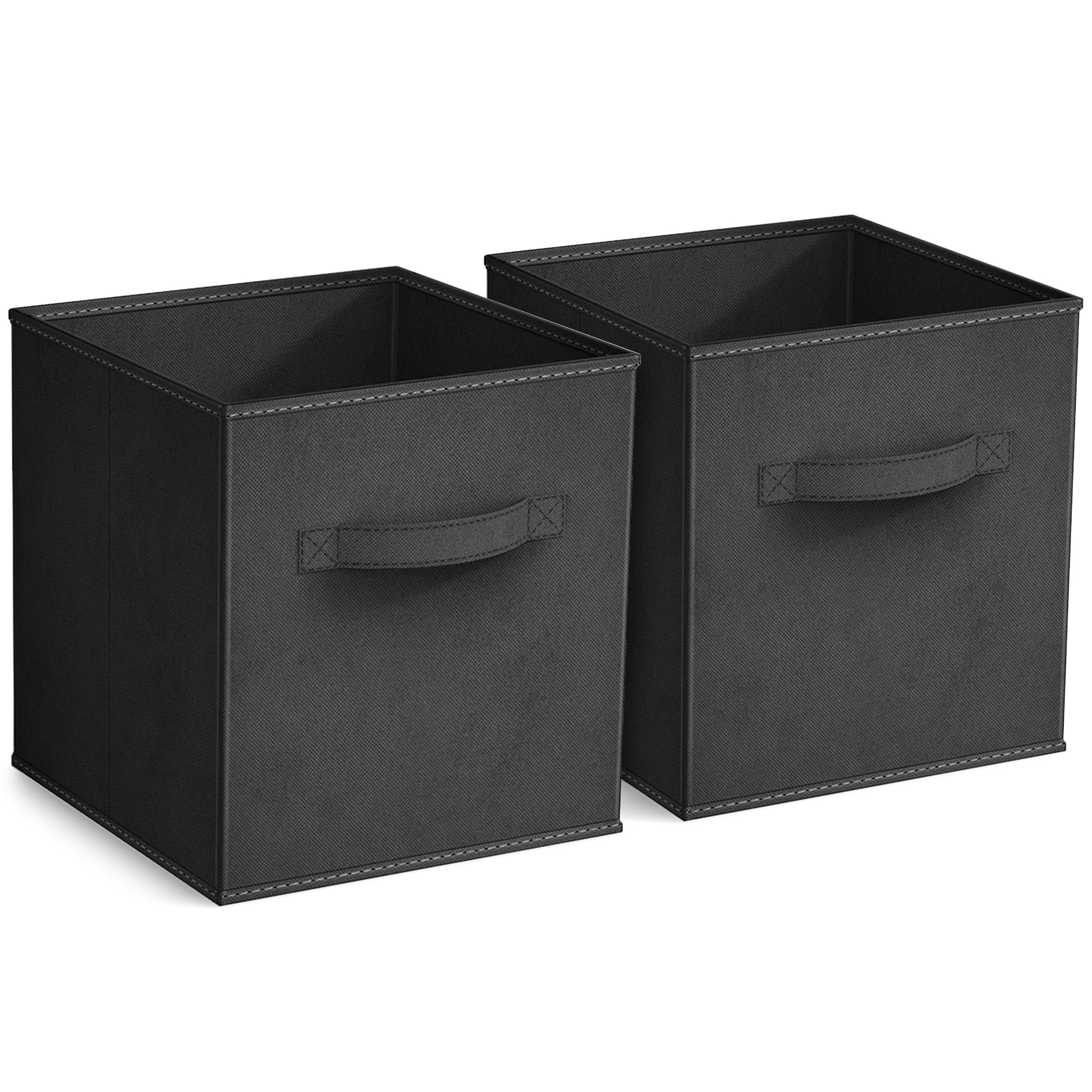 Sorbus 11" Foldable Fabric Storage Cube Bin, Black (2 pack)