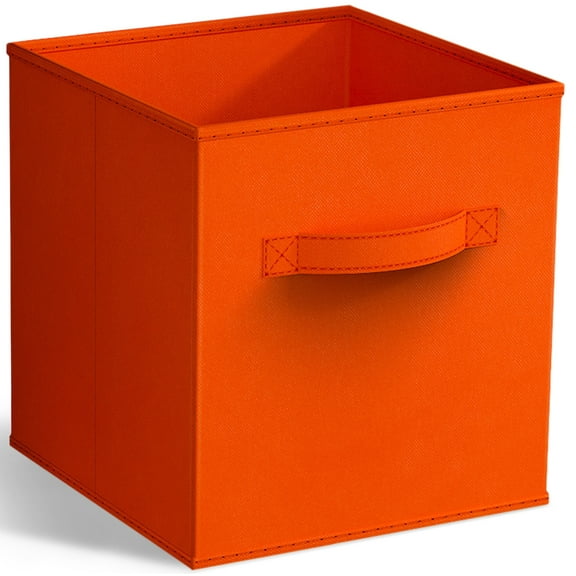 Sorbus 11" Foldable Fabric Storage Cube Bin, Orange