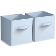 Sorbus 11" Foldable Fabric Storage Cube Bin, Pastel Blue (2 pack)