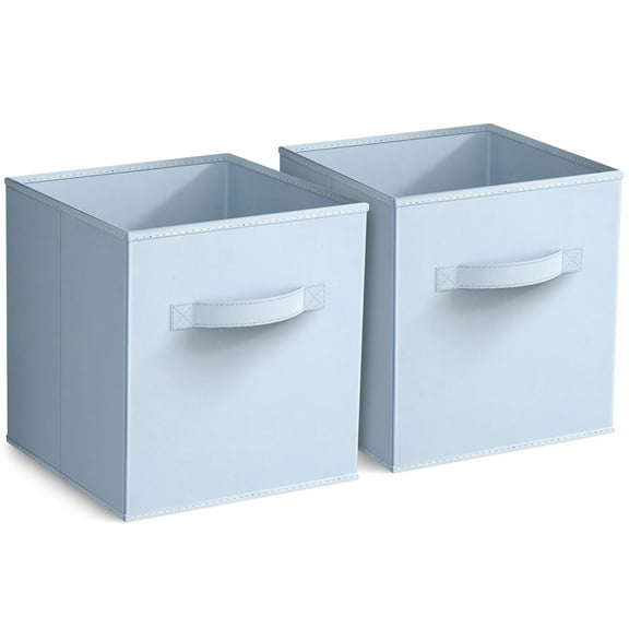 Sorbus 11" Foldable Fabric Storage Cube Bin, Pastel Blue (2 pack)