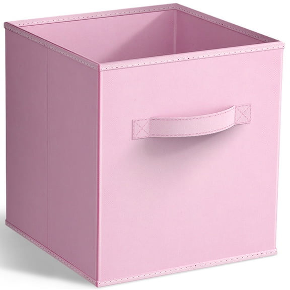 Sorbus 11" Foldable Fabric Storage Cube Bin, Pastel Pink