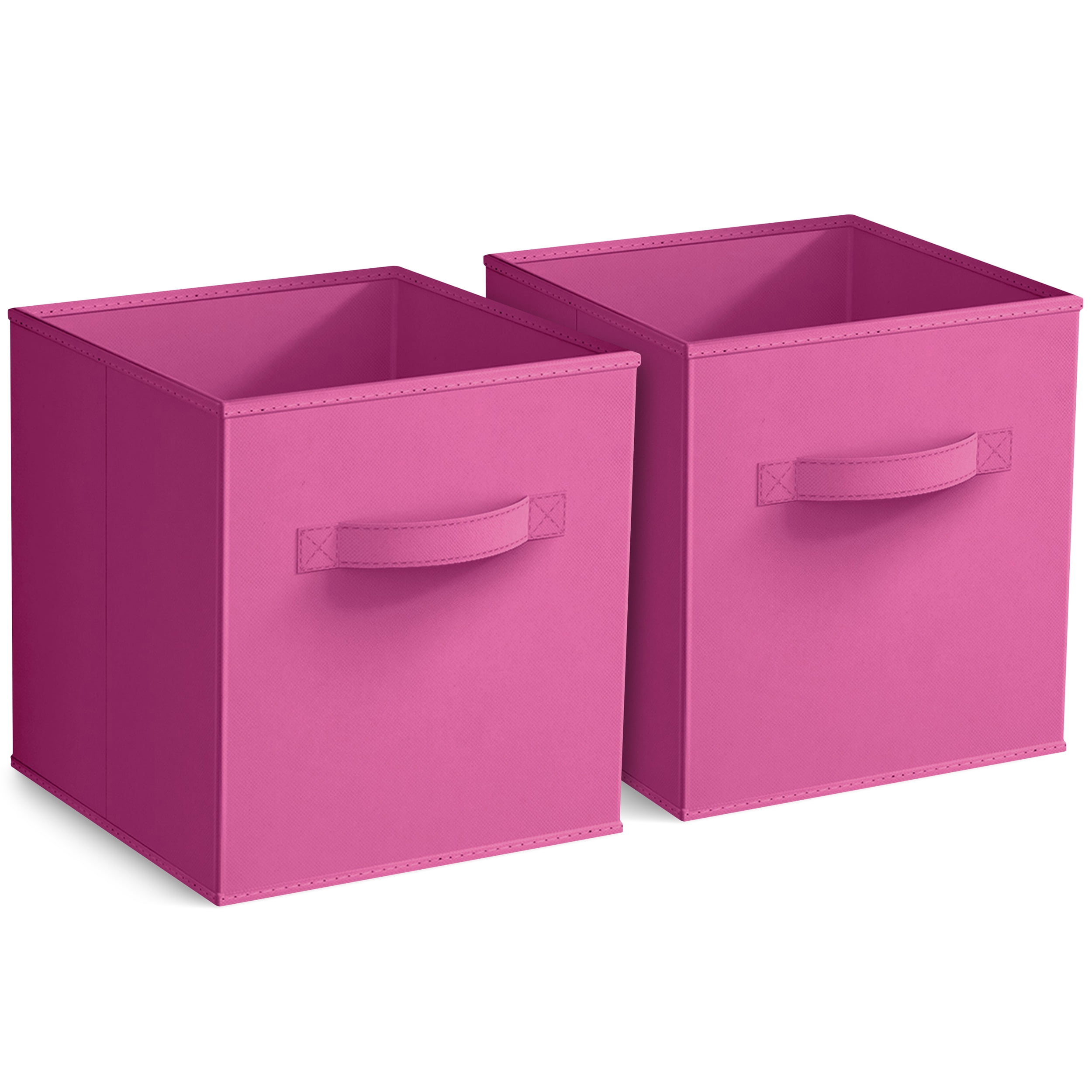 Sorbus 11" Foldable Fabric Storage Cube Bin, Pink (2 pack)