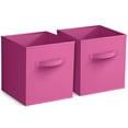 thumbnail image 1 of Sorbus 11" Foldable Fabric Storage Cube Bin, Pink (2 pack), 1 of 4