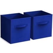 Sorbus 11" Foldable Fabric Storage Cube Bin, Royal Blue (2 pack)