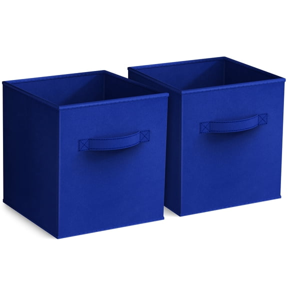 Sorbus 11" Foldable Fabric Storage Cube Bin, Royal Blue (2 pack)