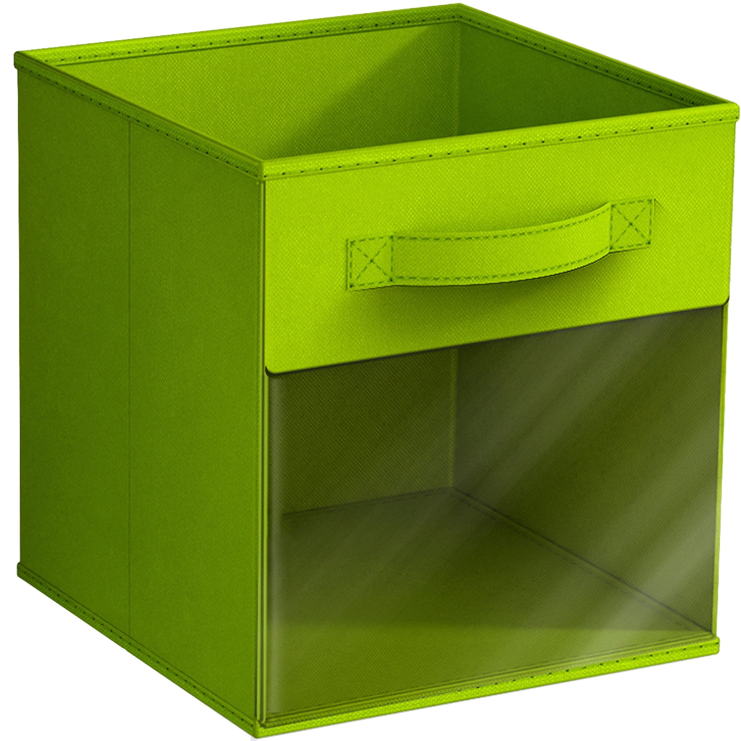 Sorbus 11" Foldable Fabric Storage Cube Bin with Window, Green