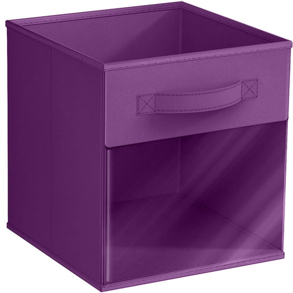 Sorbus 11" Foldable Fabric Storage Cube Bin with Window, Purple