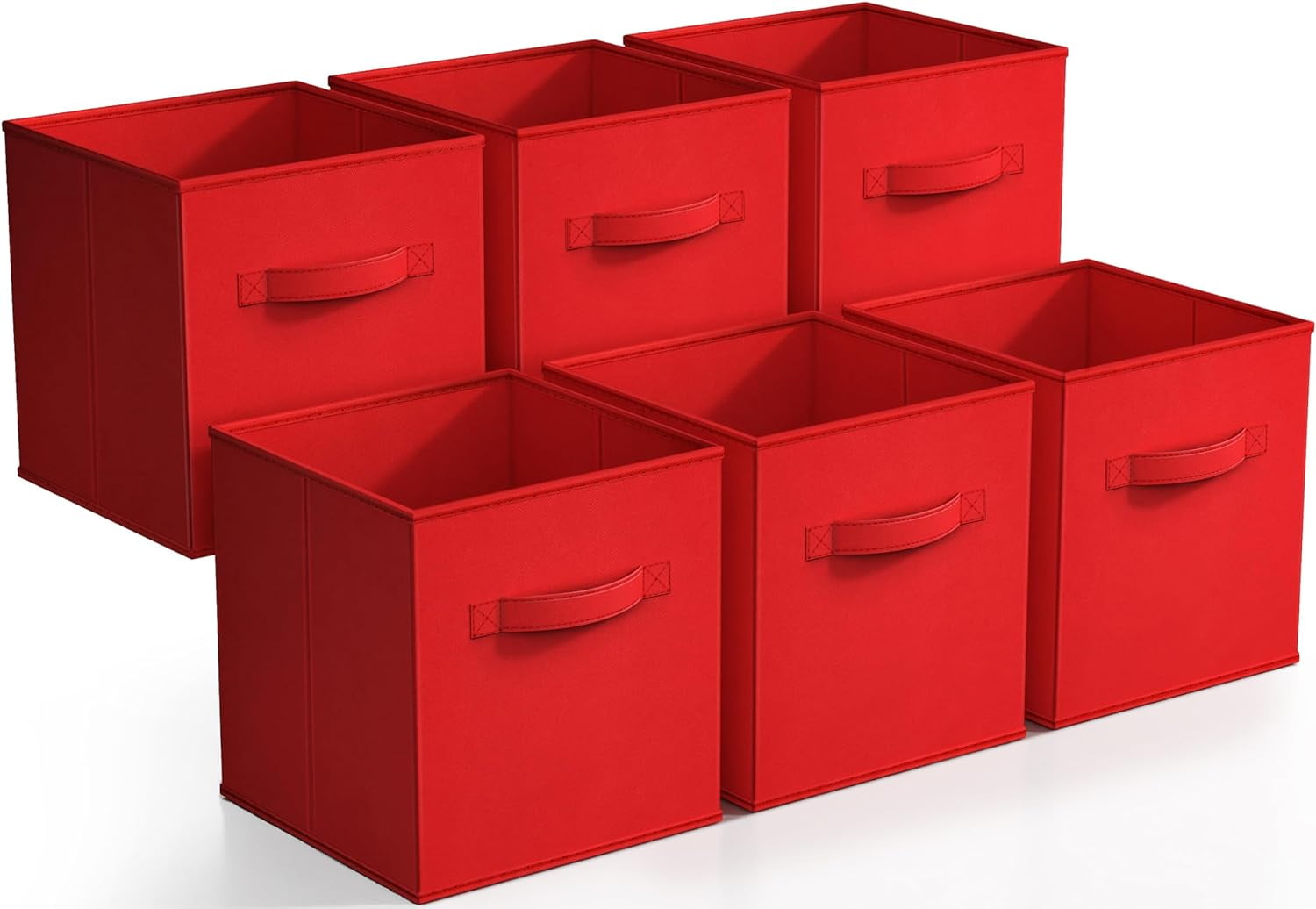 Foldable Storage Bins Basket Cube Organizer with Dual Handles and Window Pocket - 6 Pack Red Barrel Studio Color: Gray