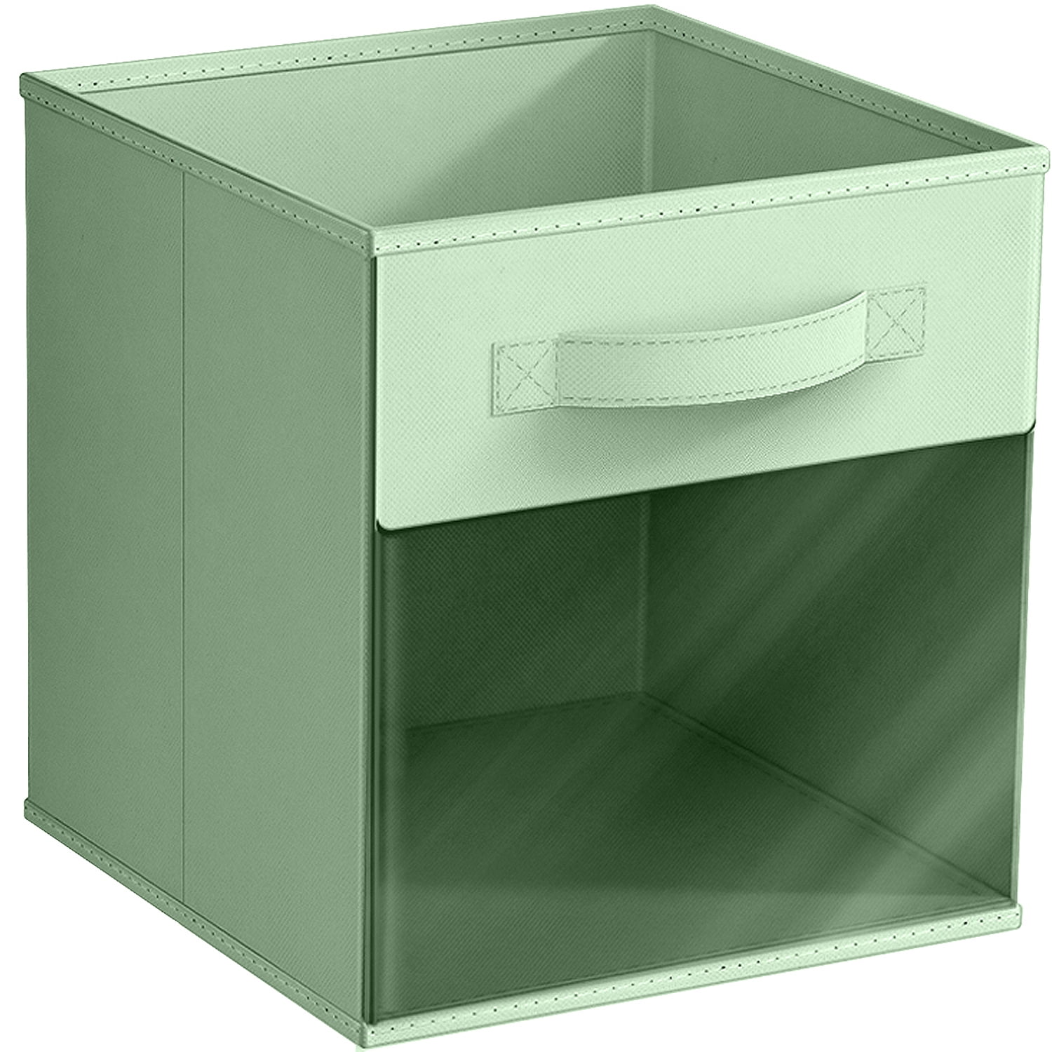 Sorbus 11 Inch Collapsible Fabric Storage Bin with Clear Window, Pastel Green