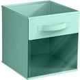 thumbnail image 1 of Sorbus 11 Inch Collapsible Fabric Storage Bin with Clear Window, Pastel Teal, 1 of 6