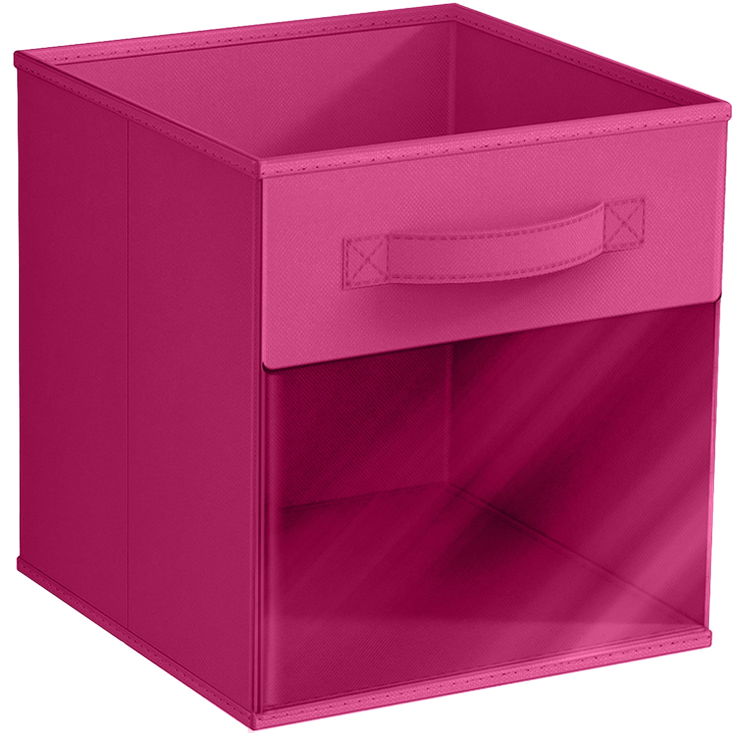 Sorbus 11 Inch Collapsible Fabric Storage Bin with Clear Window, Pink