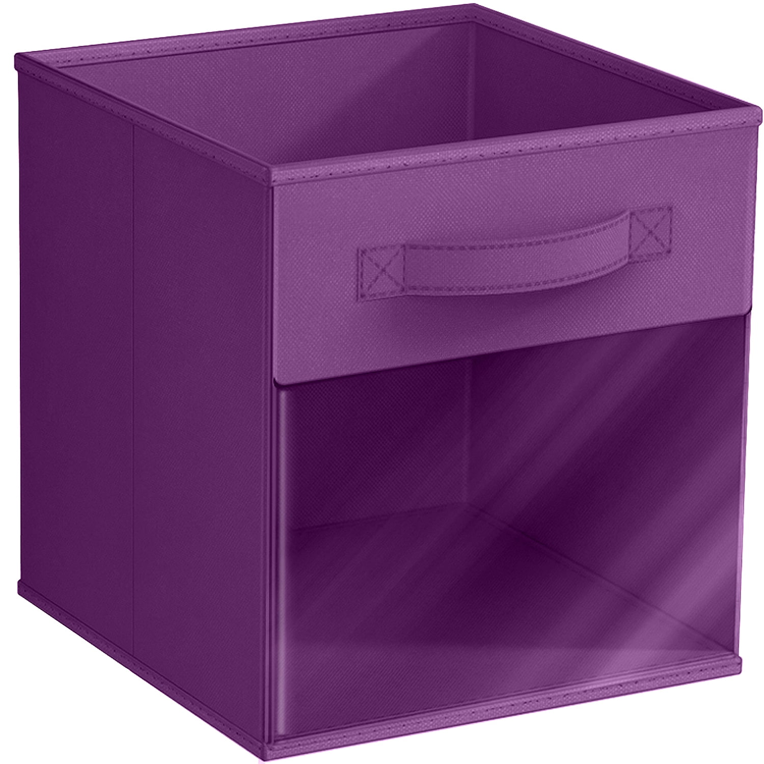 Sorbus 11 Inch Collapsible Fabric Storage Bin with Clear Window, Purple