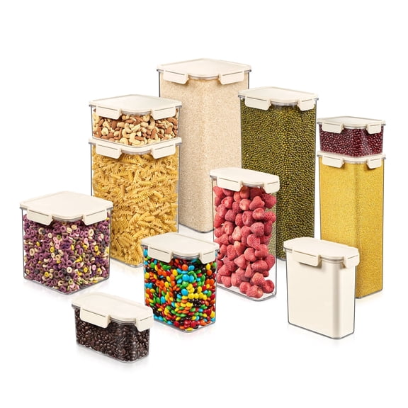 Sorbus 11-Pack Assorted Size Airtight Food Storage Containers – Clear Pantry Organizer