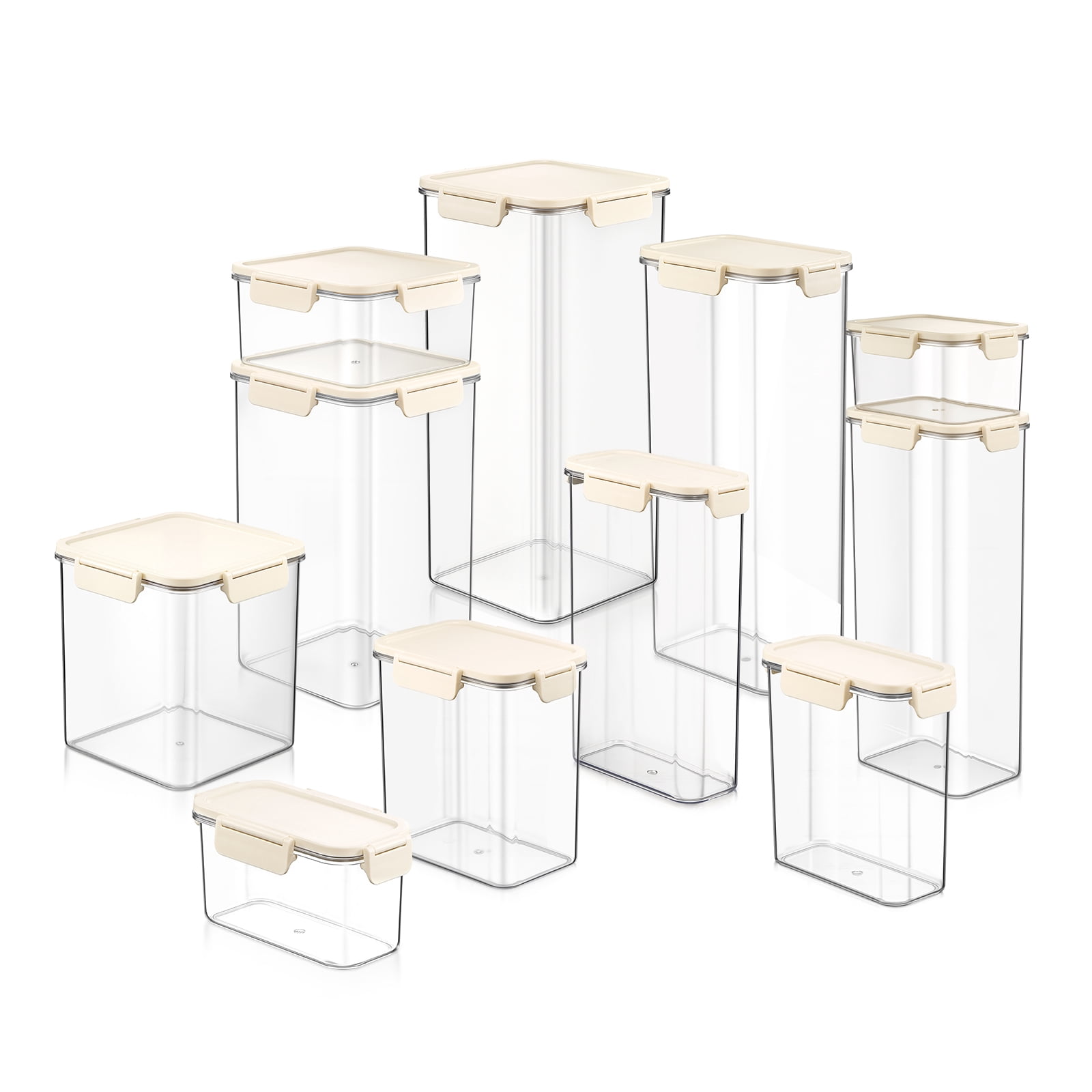 Sorbus 11-Pack Clear Airtight Food Storage Containers – Assorted Sizes Pantry Organizers