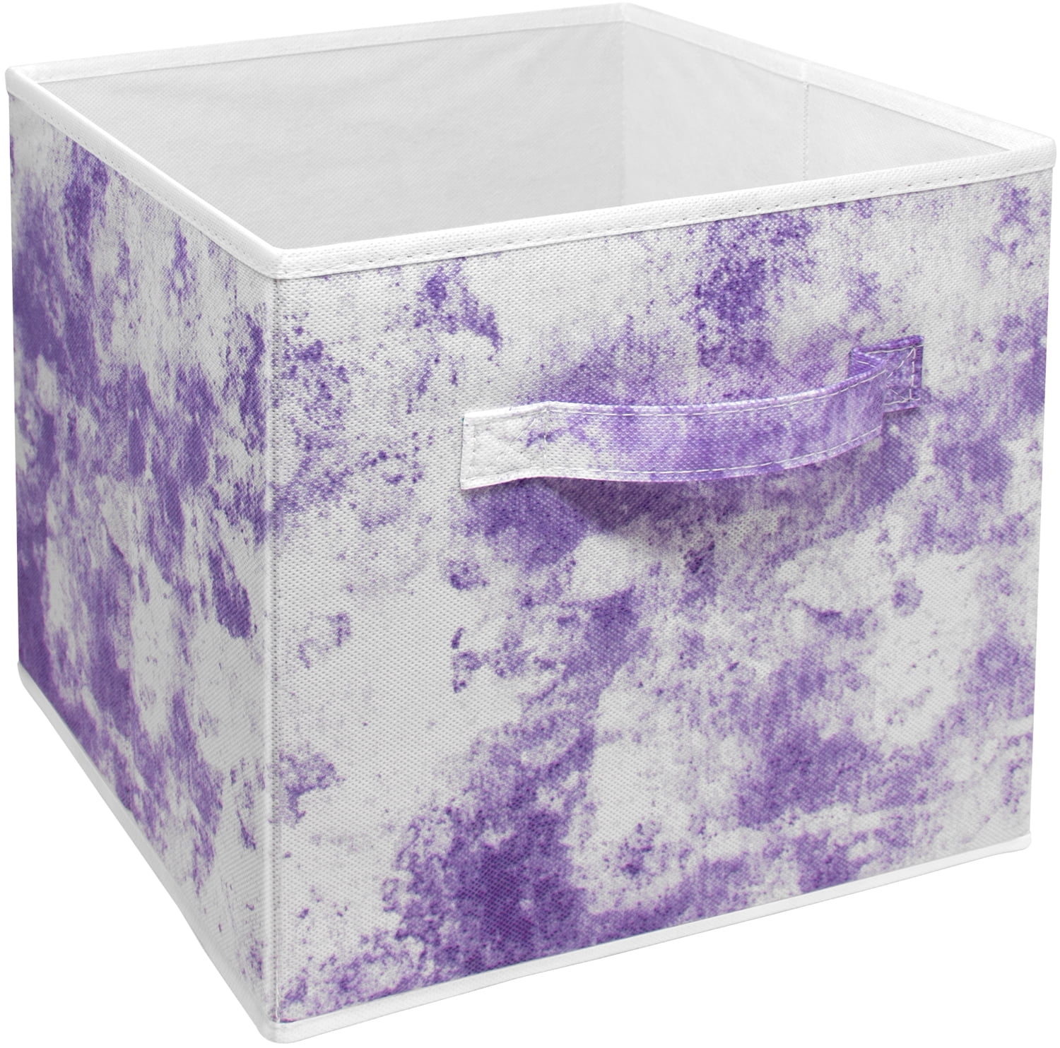 Sorbus 11" Tie-Dye Foldable Fabric Storage Cube Bin, Purple