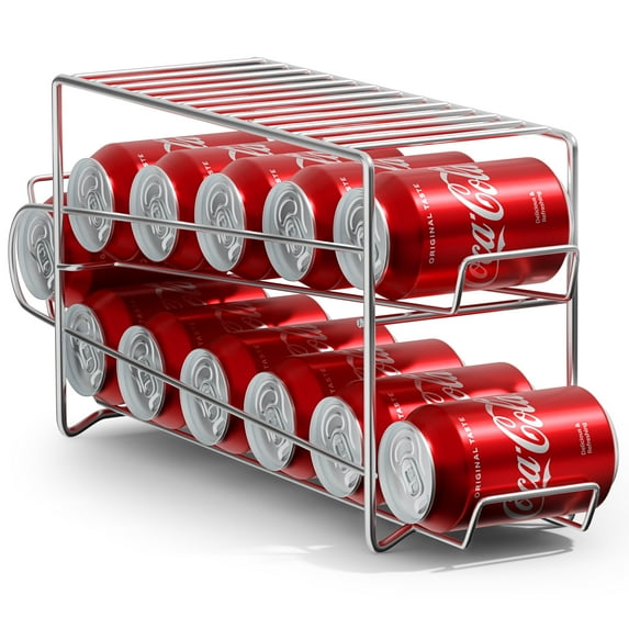 Sorbus 12 Soda Can Rack Beverage Dispenser and Organizer, Silver (1pk)