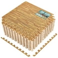 thumbnail image 1 of Sorbus 120Sq. Ft. Light Wood Grain Foam Interlocking Floor Tiles 3/8-Inch Thick 30 pcs w/ Borders, 1 of 9