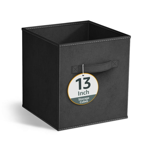 Sorbus 13" Foldable Fabric Storage Cube Bin, Black