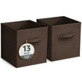 thumbnail image 1 of Sorbus 13" Foldable Fabric Storage Cube Bin, Chocolate (2 pack), 1 of 6