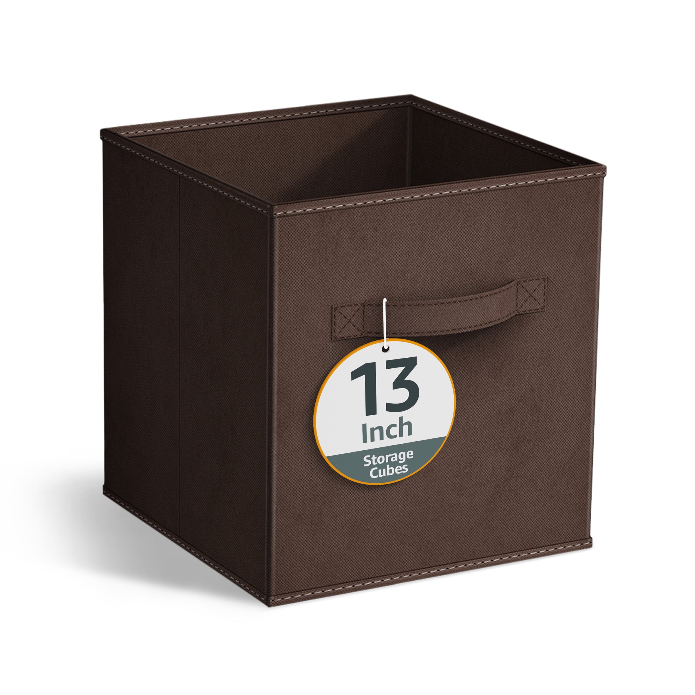 Sorbus 13" Foldable Fabric Storage Cube Bin, Chocolate