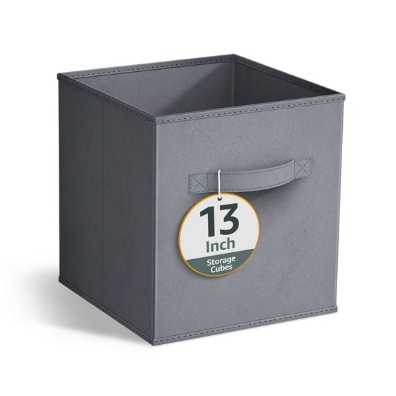 Sorbus 13" Foldable Fabric Storage Cube Bin, Gray