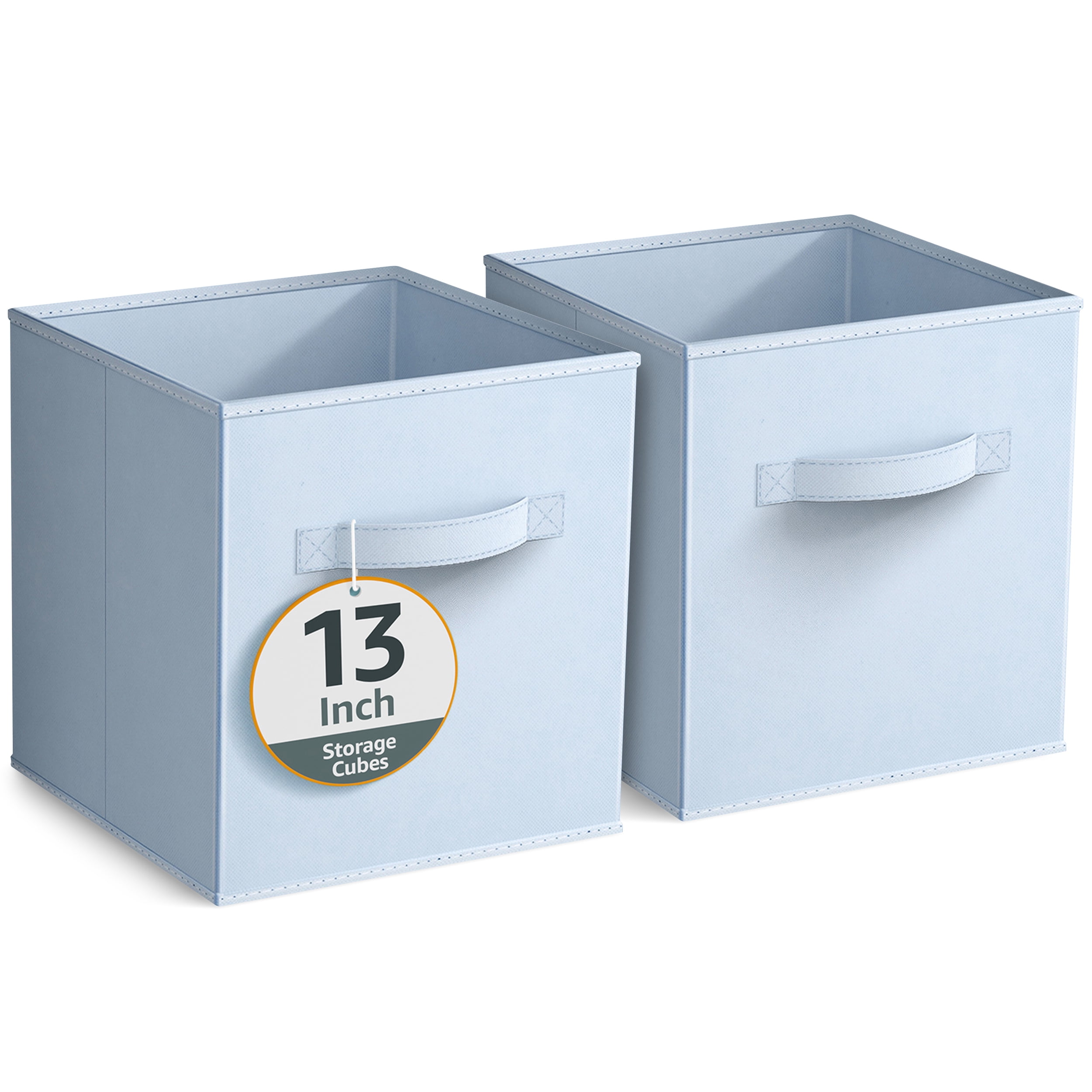 Sorbus 13" Foldable Fabric Storage Cube Bin, Pastel Blue (2 pack)