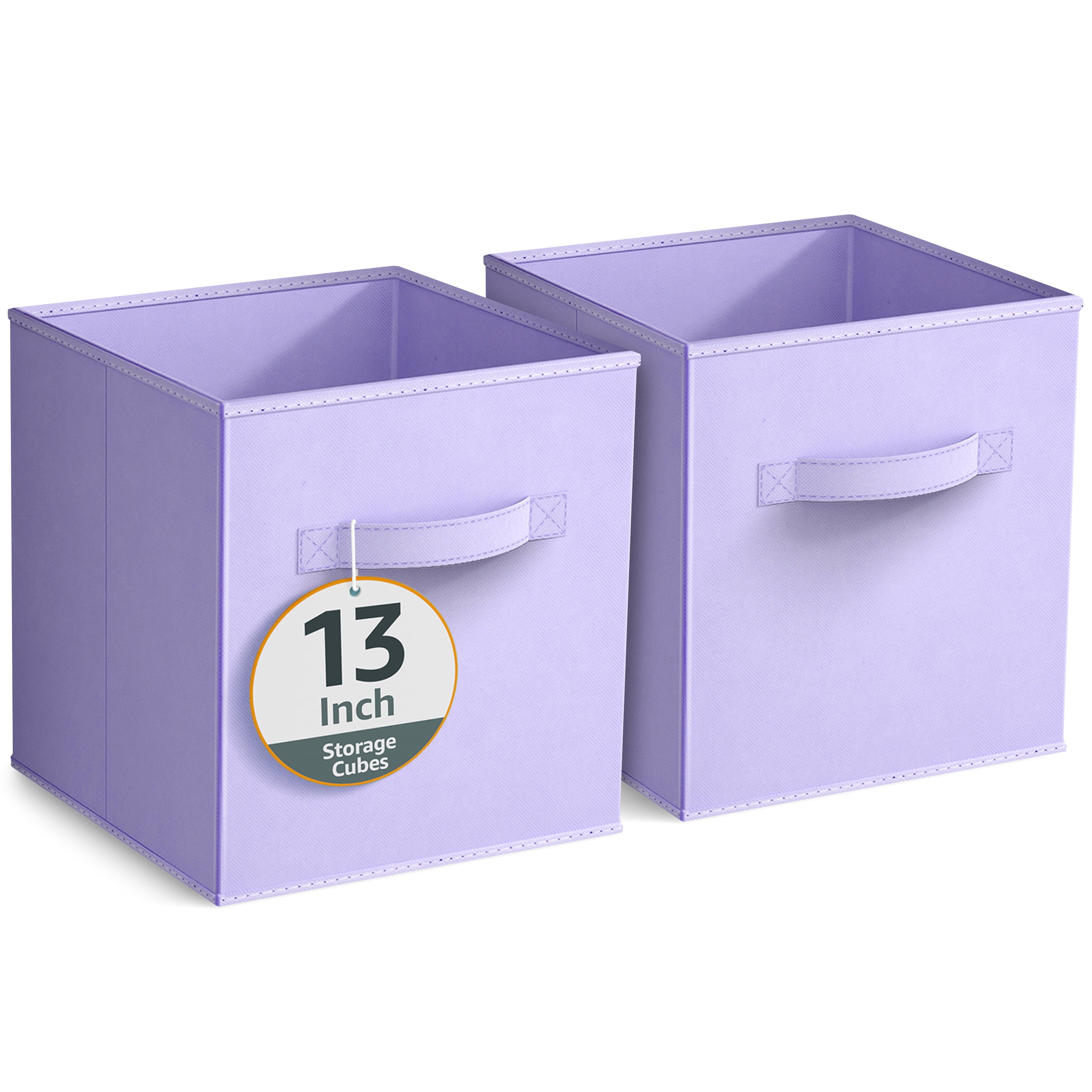 Sorbus 13" Foldable Fabric Storage Cube Bin, Pastel Purple (2 pack)