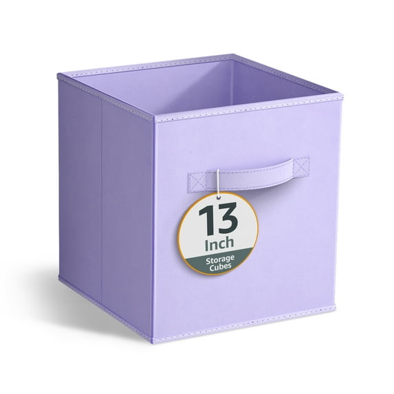Sorbus 13" Foldable Fabric Storage Cube Bin, Pastel Purple