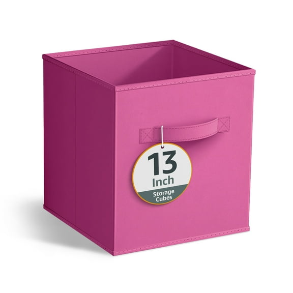 Sorbus 13" Foldable Fabric Storage Cube Bin, Pink (2 pack)