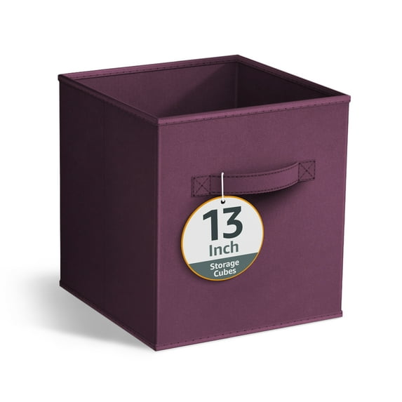 Sorbus 13" Foldable Fabric Storage Cube Bin, Purple
