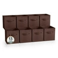 thumbnail image 1 of Sorbus 13 Inch Collapsible Fabric Storage Cubes, 8 Foldable Baskets for Organizing for Closet, Shelves, Clothes, Toys, Books, Chocolate, 1 of 7