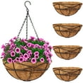 thumbnail image 1 of Sorbus 12" Metal Hanging Planter - 4 Pack with Coco Coir Liner for Indoor/Outdoor Decor (Black), 1 of 8