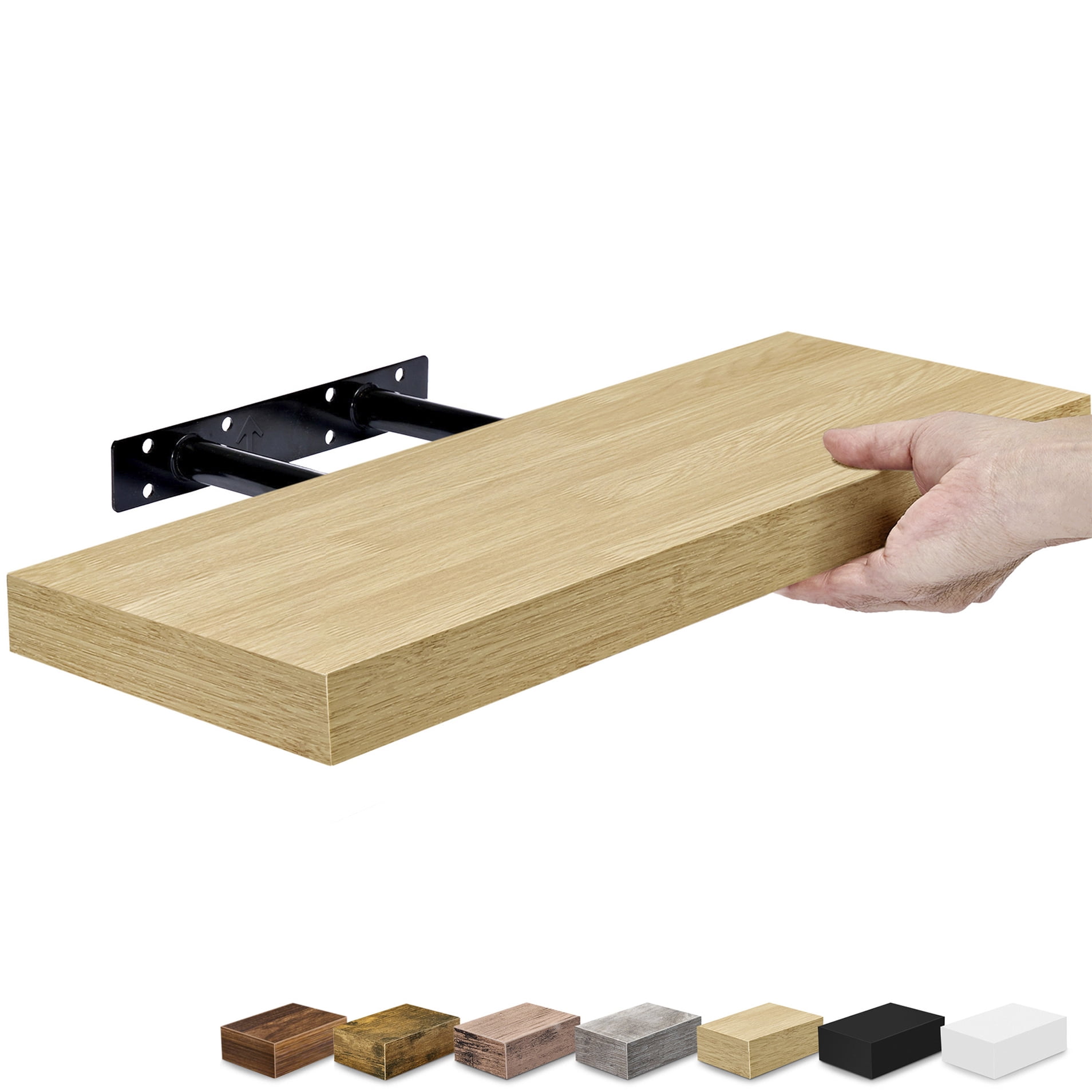 Sorbus 16.25" Floating Wall Shelf, Maplewood, Invisible Brackets, Bathroom, Bedroom & Home Decor