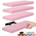 thumbnail image 1 of Sorbus 16.25" Floating Wall Shelves, 4 Pack, Soft Pink, Invisible Brackets, Home Decor, 1 of 6