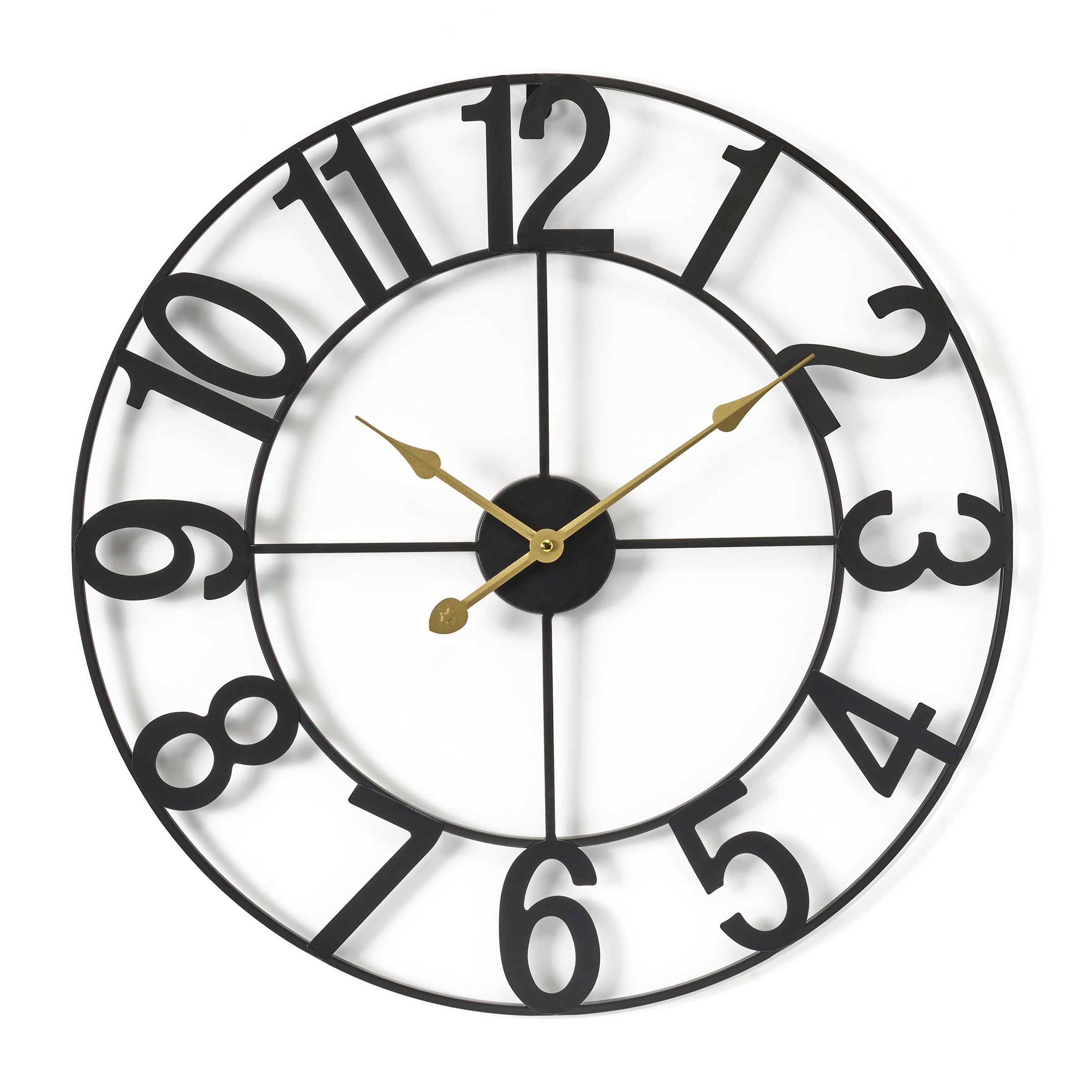 Sorbus 16" Large Wall Clock, Black Analog Battery Operated for Living Room & Kitchen
