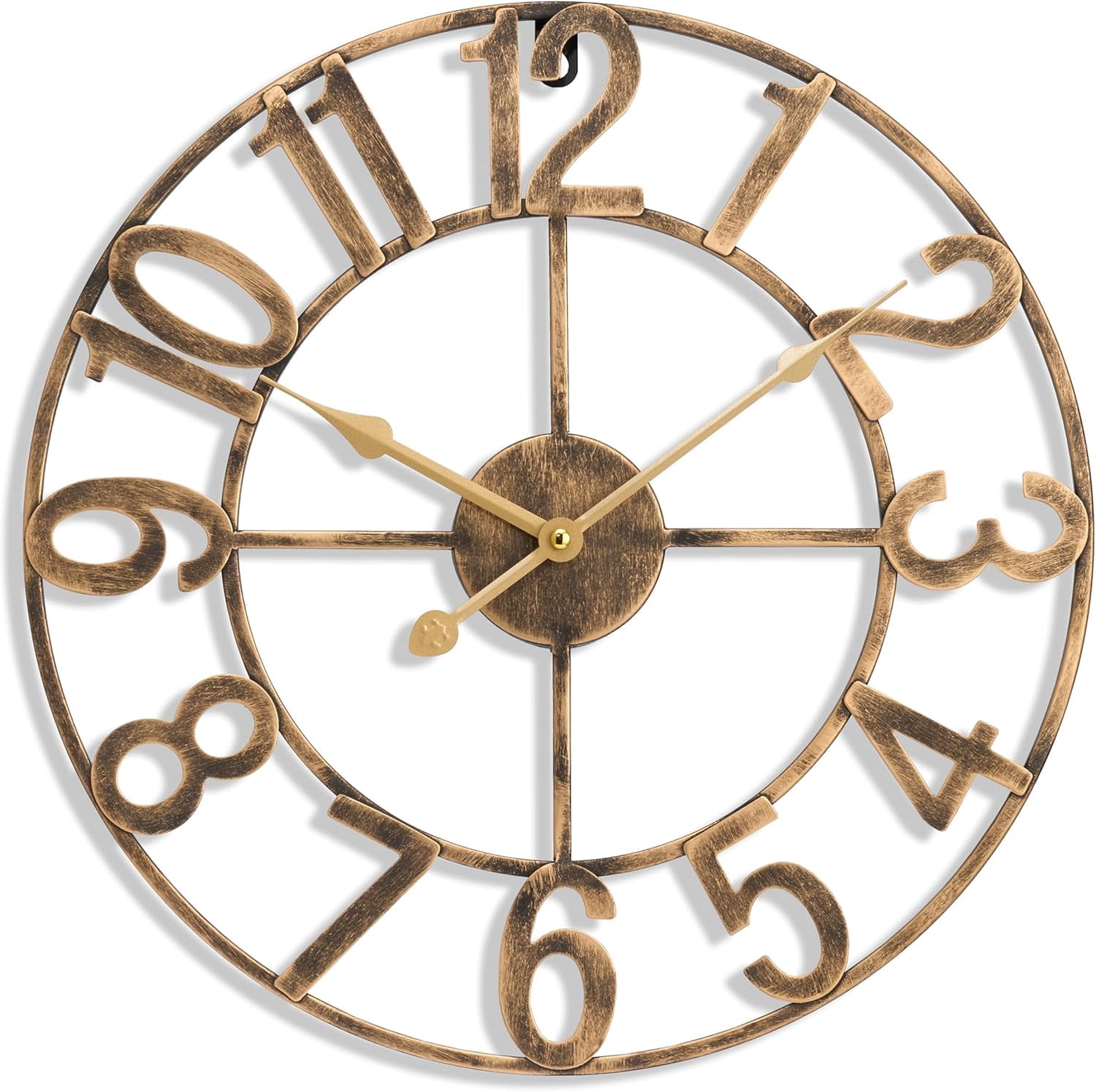 Sorbus 16" Large Wall Clock, Bronze Analog Battery Operated for Living Room & Kitchen