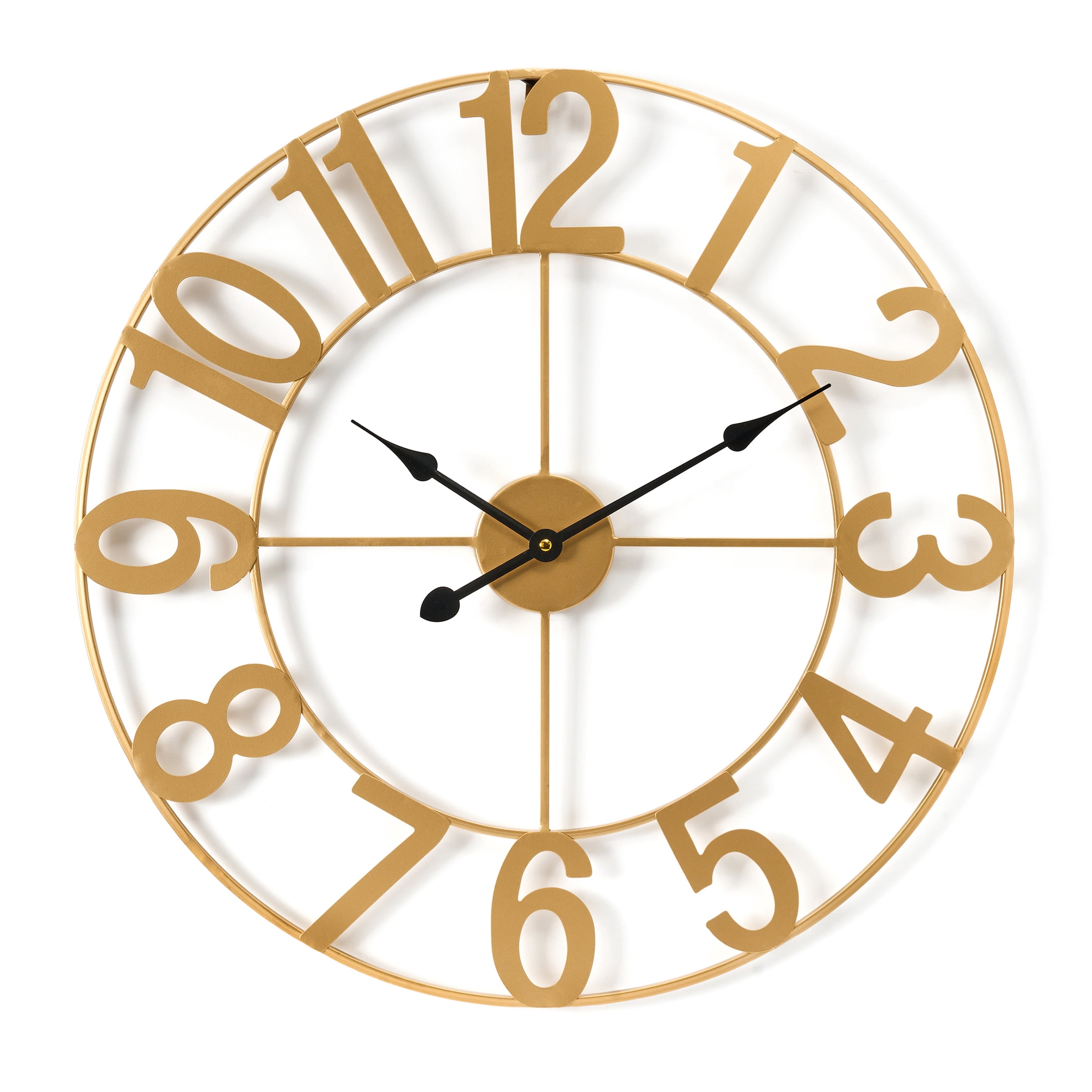 Sorbus 16" Large Wall Clock, Gold Analog Battery Operated for Living Room & Kitchen
