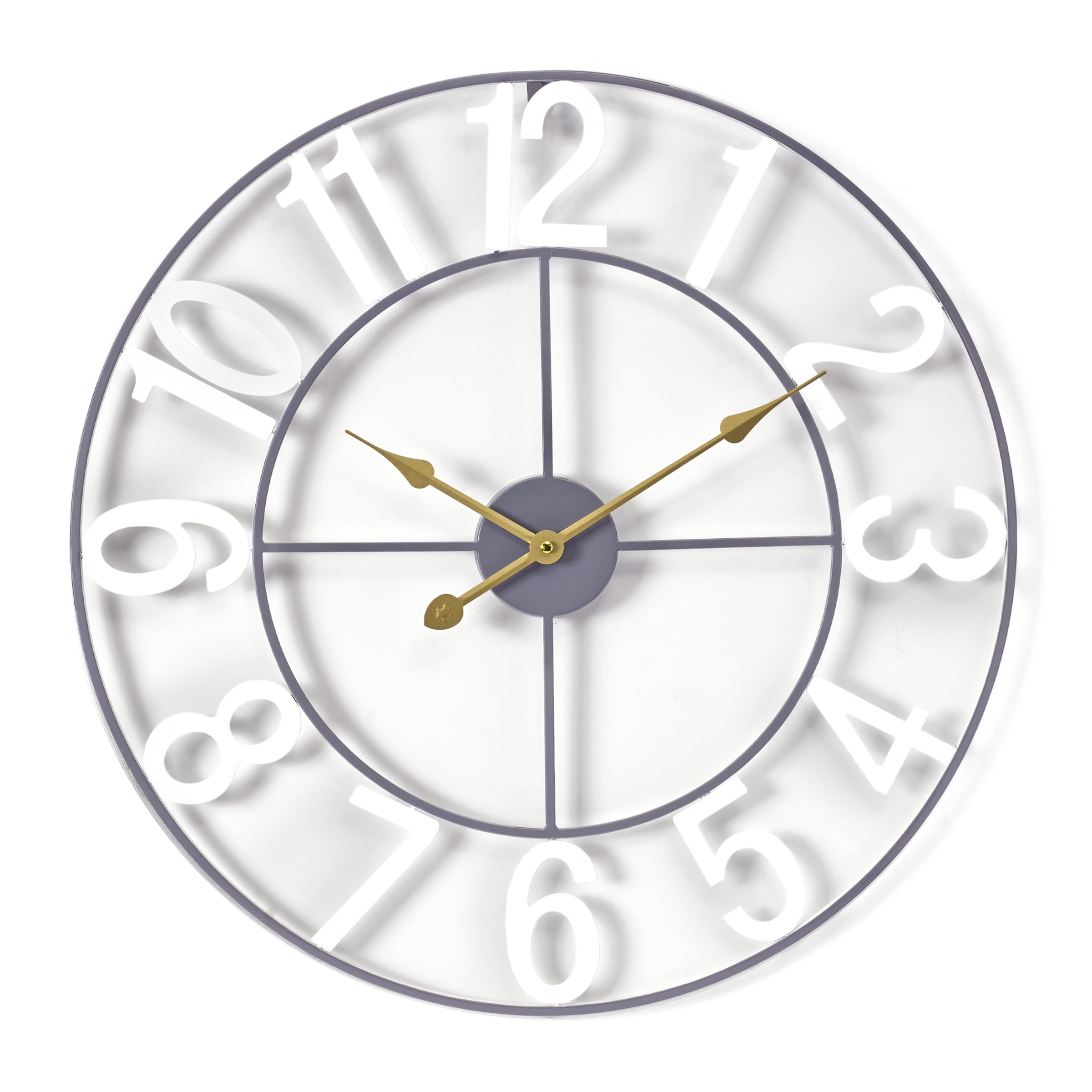Sorbus 16" Large Wall Clock, White Analog Battery Operated for Living Room & Kitchen