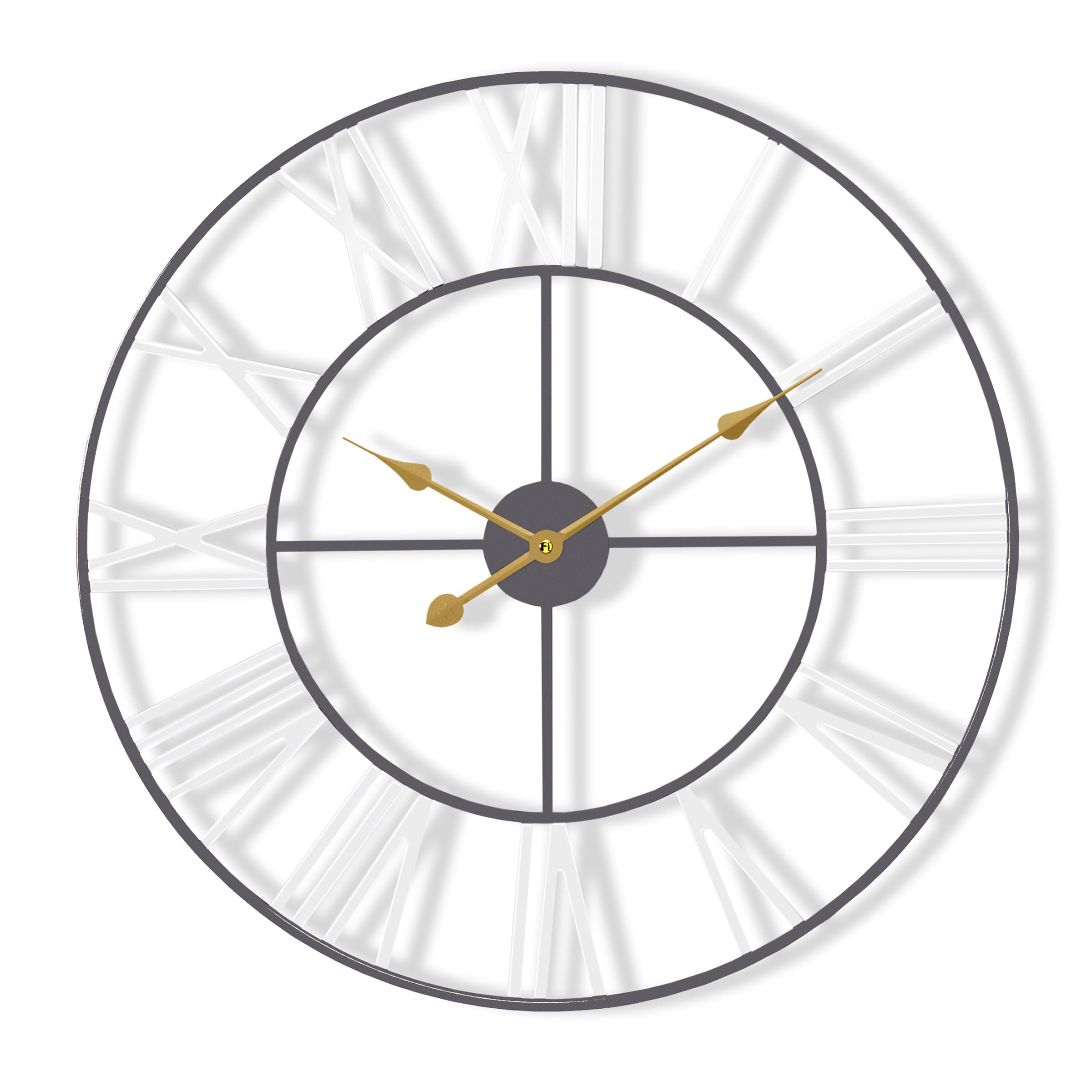 Sorbus 16" Large Wall Clock, White Roman Numeral, Battery Operated, Decorative
