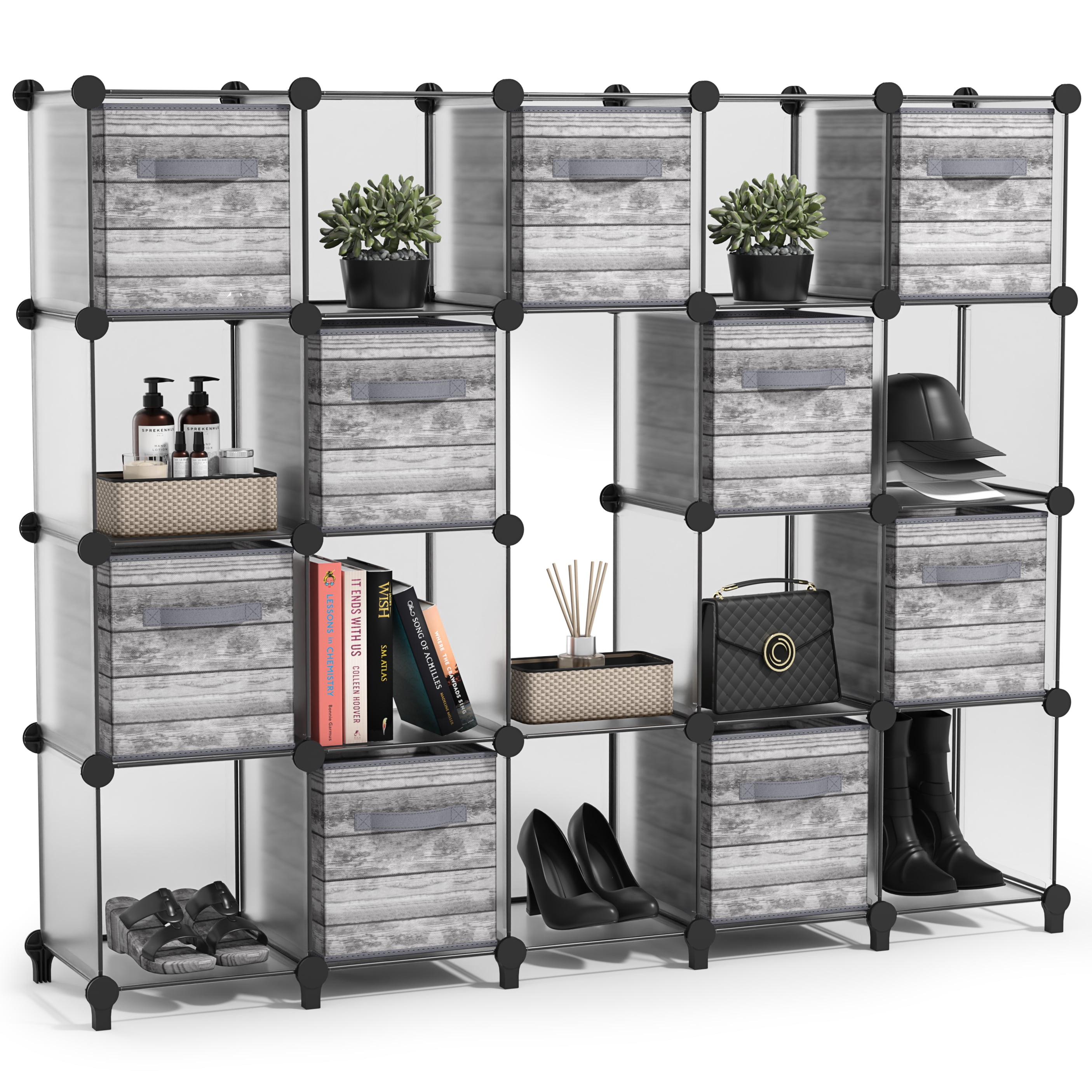 Sorbus 18-Cube Storage Organizer, Waterproof Cubby Shelf for Closet ...