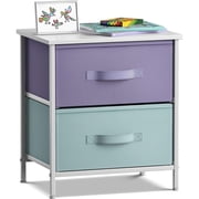 Sorbus 2 Drawer Bedside Nightstand End Table Bedroom Dresser, Pastel Colors Pastel