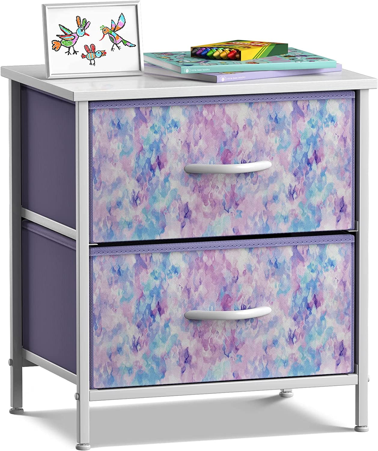 Sorbus 2Drawer Nightstand for Child Bedrooms, College Dorms Wood Top