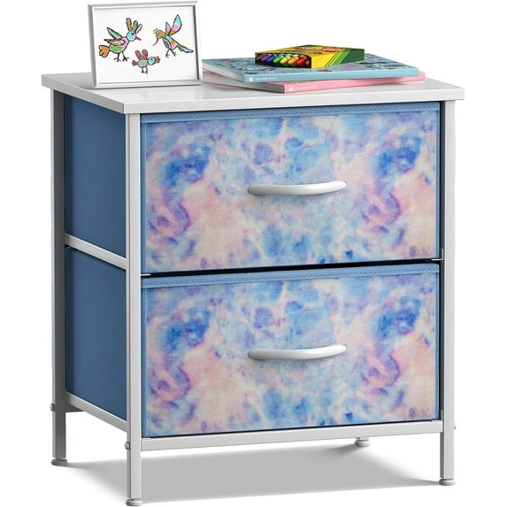 Sorbus 2 Drawers Nightstand Chest End-Table - Tie Dye
